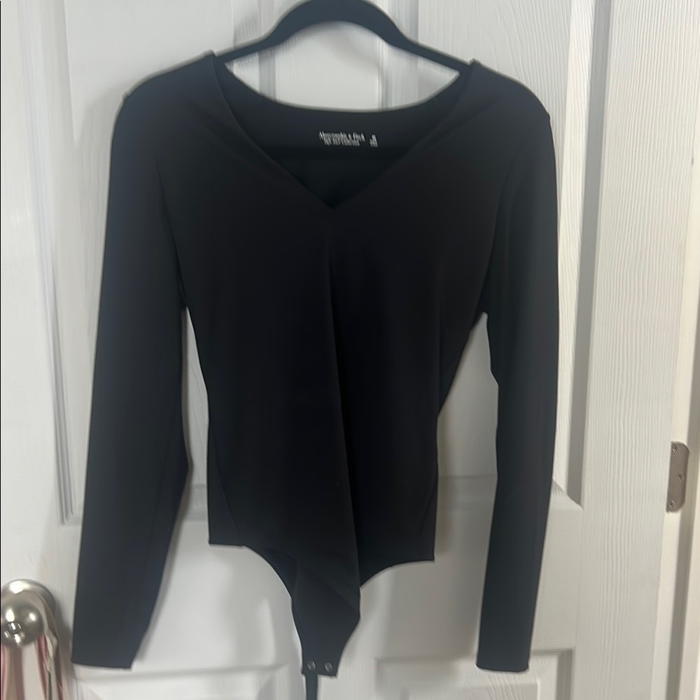 Abercrombie Women's Black Long Sleeve Bodysuit-size medium